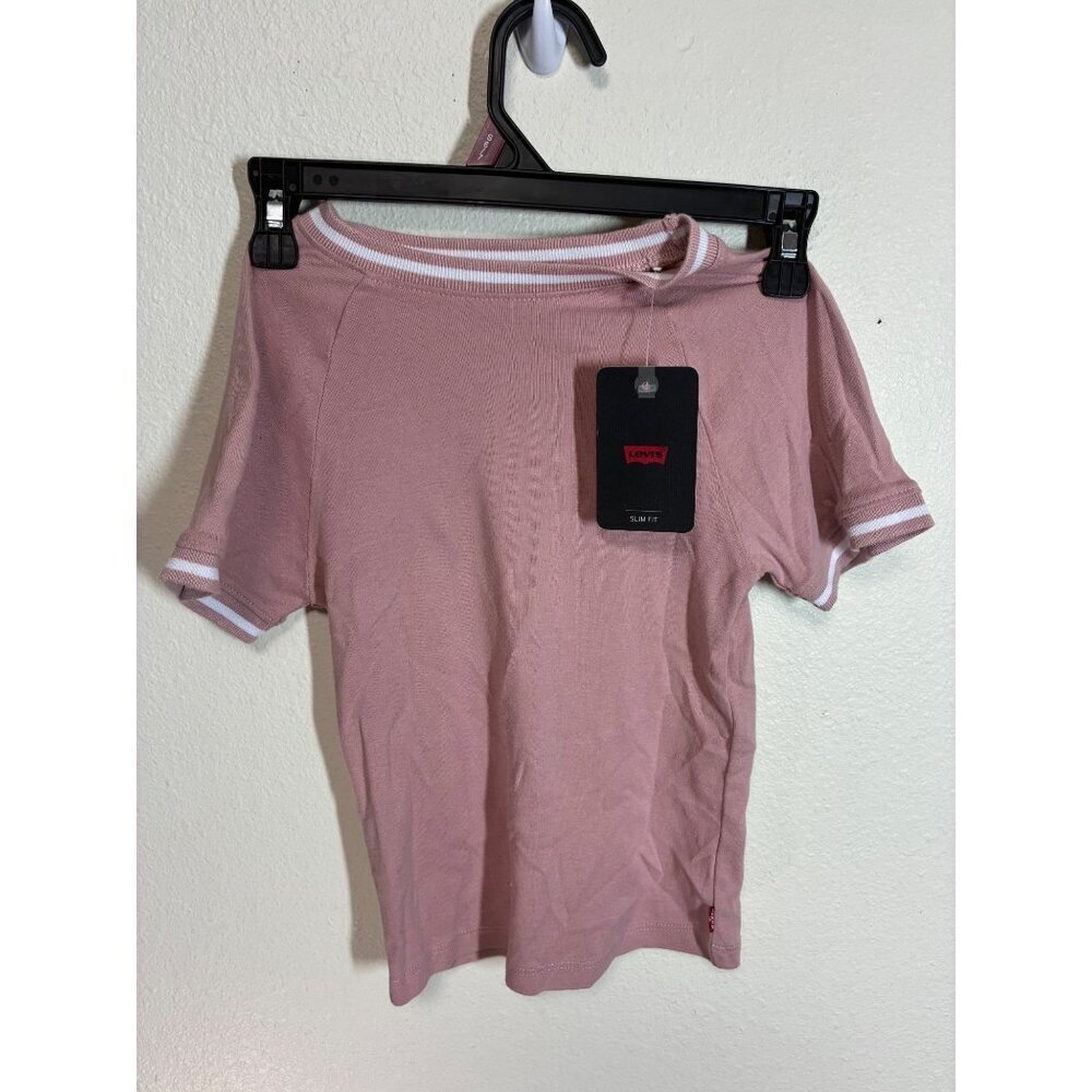 NWT Levi's T-Shirt Casual Retro Y2K 100% Cotton Crop Pink Size XS Women's